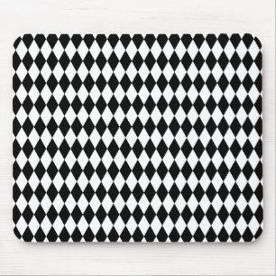 Harlequin mönster, svartvit elegant musmatta