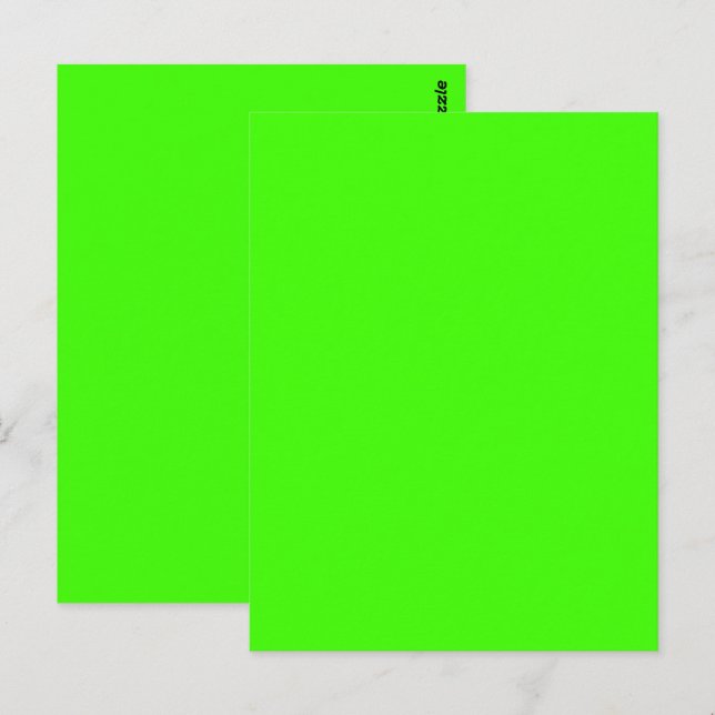 Harlequin Neongrön Enfärgad Färg Vykort (Fram/baksida)