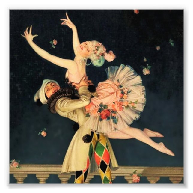 “Harlequin och Columbine” av FX Leyendecker Fototryck (Framsidan)