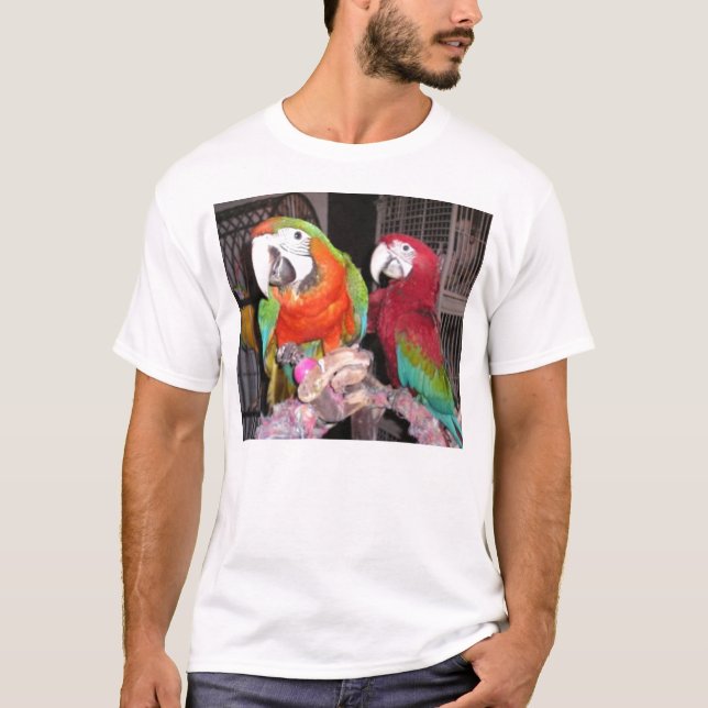 Harlequin och scarlet Macaws T Shirt (Framsida)