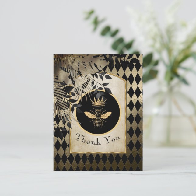 Harlequin Queen Bee Tack Vykort (Stående Fram)