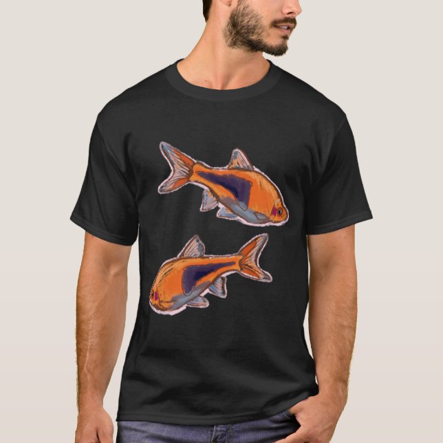 Harlequin Rasbora - Sött Kritfiskdesign T Shirt (Framsida)