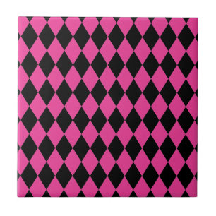 Harlequin Shock rosa and Black Kakelplatta