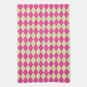 Harlequin Shock rosa och Mint Kökshandduk