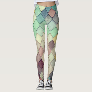Harlequin Sjöjungfru Diamond Shingle Pastel Leggings