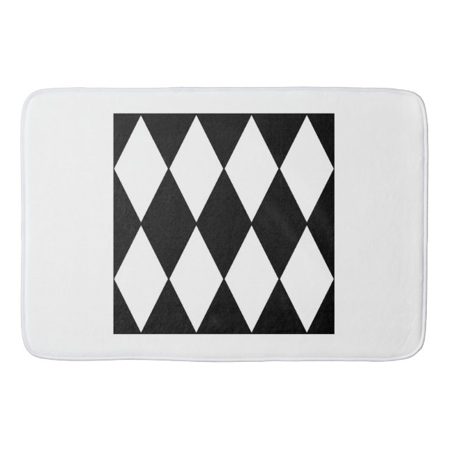 harlequin svart och vitt badrumsmatta (Framsidan)
