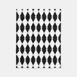 Harlequin Svart Vit Romb Diamantform Fleecefilt