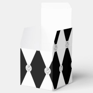 Harlequin Svart Vit Romb Diamantform Presentaskar