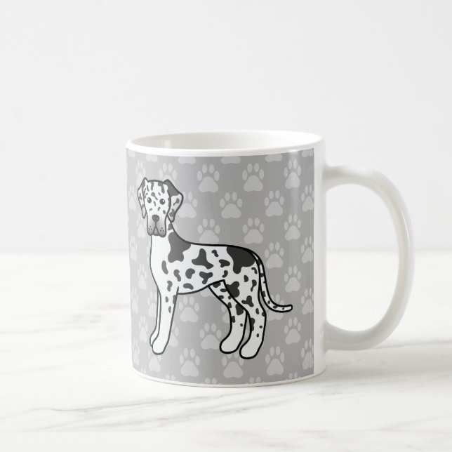 Harlequin Tecknad Stor Danaserie Hundar På Grått Kaffemugg (Höger)