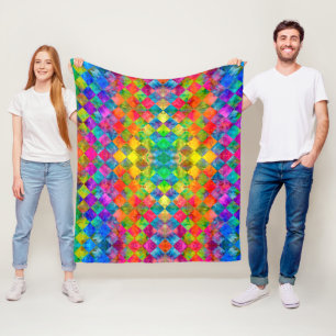 [Harlequin Tie-Dye] Diamond Fractal Kontrollerad Fleecefilt