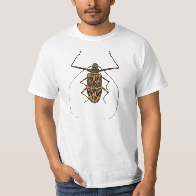Harlequin utskjutande Acrocinus Longimanus Tee Shirt (Framsida)