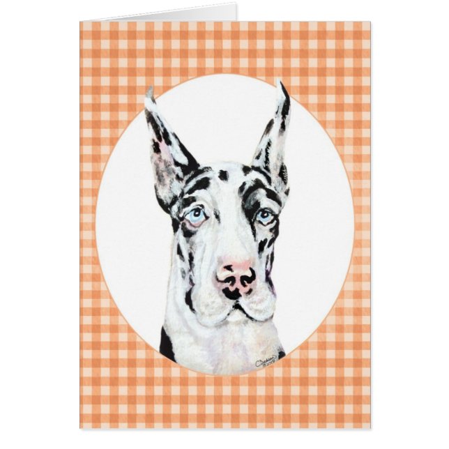 Harlequin Valp Peach Hälsningskort (Framsidan)