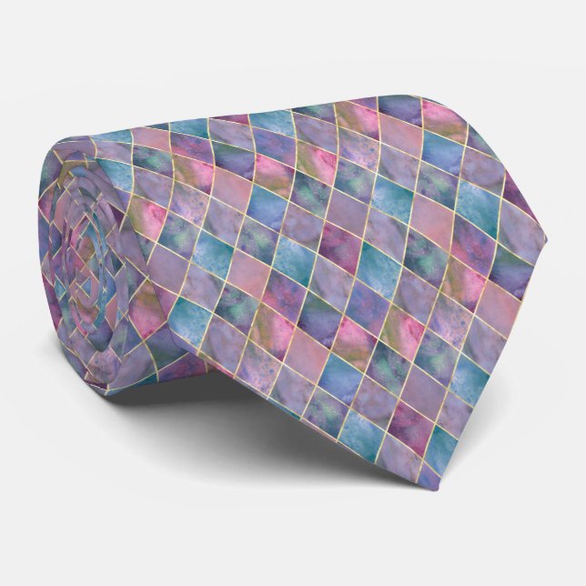 Harlequin Vattenfärg Diamant Geometriskt Mönster  Slips (Rullad)