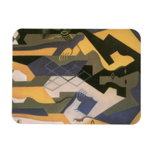 Harlequin vid Bord av Juan Gris, Vintage Cubism Magnet