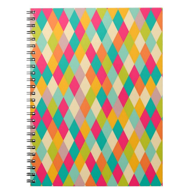 Harlequin vintage mönster anteckningsbok (Framsidan)