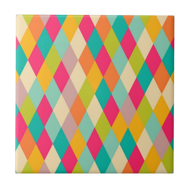 Harlequin vintage mönster kakelplatta (Framsidan)