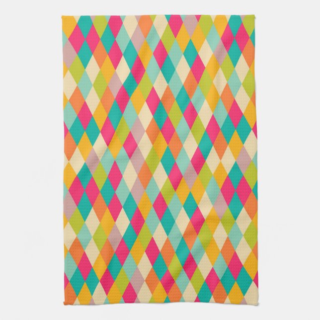 Harlequin vintage mönster kökshandduk (Vertikal)