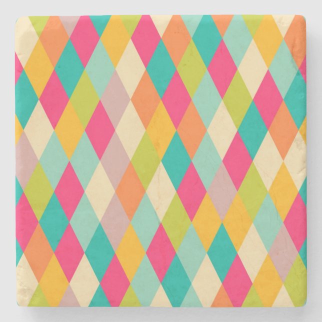 Harlequin vintage mönster underlägg sten (Framsidan)