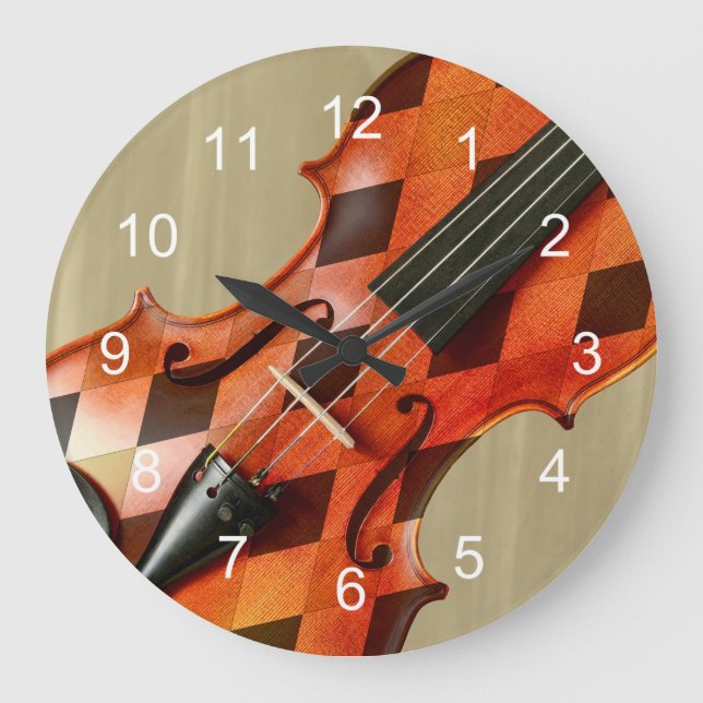 Harlequin Violin Stor Klocka (Framsida)