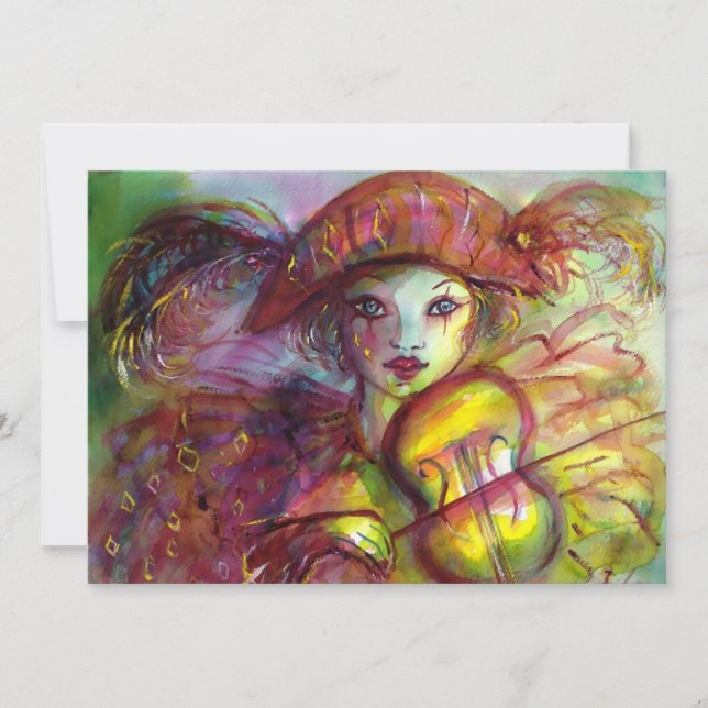 HARLEQUIN VIOLINIST MasqueraMardi Gras Party (Framsida)