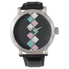Harlequin Watch (Black, Aqua & Rosa) Armbandsur