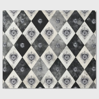 Harlequin with All-Seeing Eyes Wrapping Paper Presentpapper