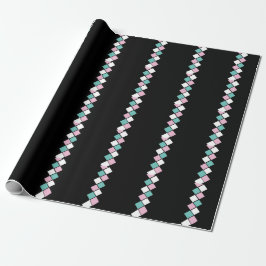 Harlequin Wrapping Papper (Black, Aqua & Rosa) Presentpapper