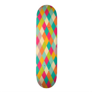 Harlequinvintagemönster Skateboard Bräda 21,5 Cm