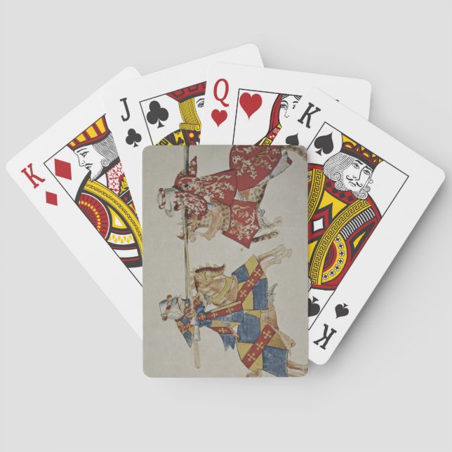 Harley 4205 f.366 Jousting Knight, c.1445 (vellum) Kortlek (Baksidan)