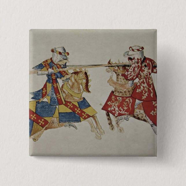 Harley 4205 f.366 Jousting riddare, c.1445 Knapp (Framsida)