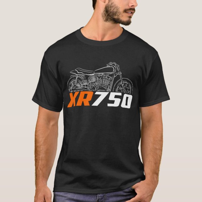 Harley-Davidson XR750 1970-1975 T Shirt (Framsida)