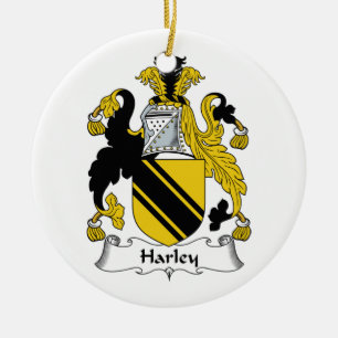 Harley familjvapensköld julgransprydnad keramik