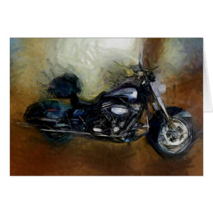 Harley Motorcycle Art Hälsningskort