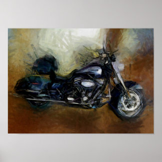Harley Motorcycle Art Poster