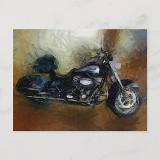 Harley Motorcycle Art Vykort