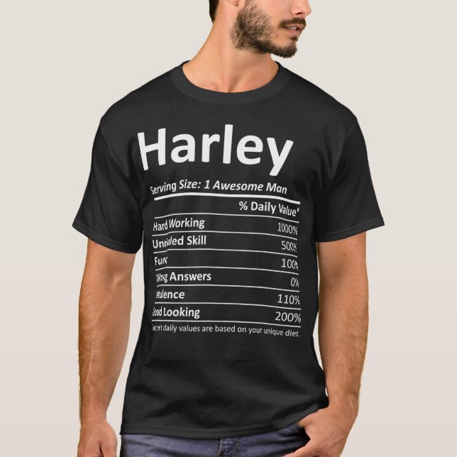 HARLEY Nutrition Funny Birthday Personlig Namn  T Shirt (Framsida)