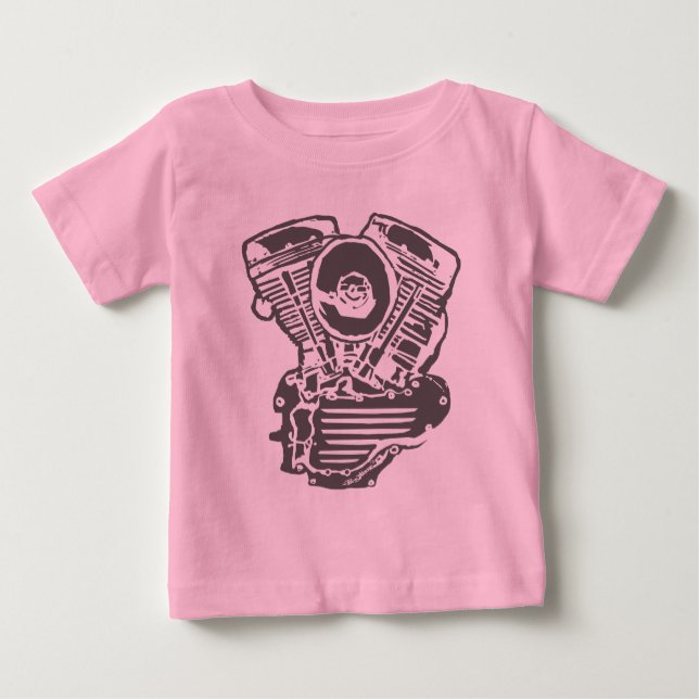 Harley Panhead motorteckning Tee Shirt (Framsida)