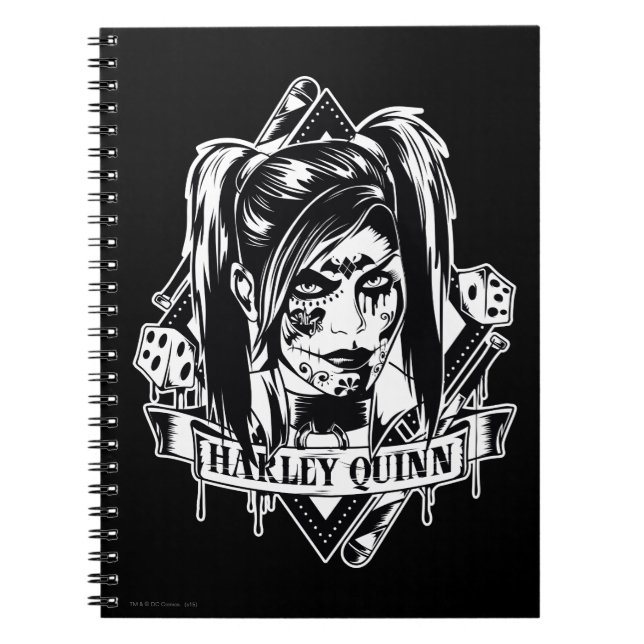 Harley Quinn Badge Anteckningsbok Med Spiral (Framsidan)