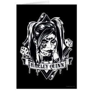 Harley Quinn Badge Hälsningskort