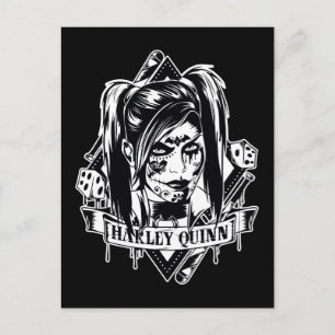 Harley Quinn Badge Vykort