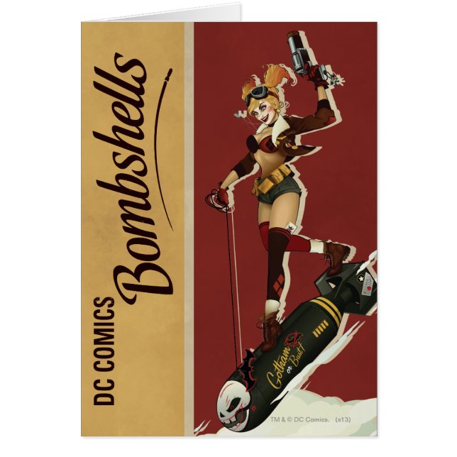Harley Quinn Bombshells Pinup Hälsningskort (Framsidan)