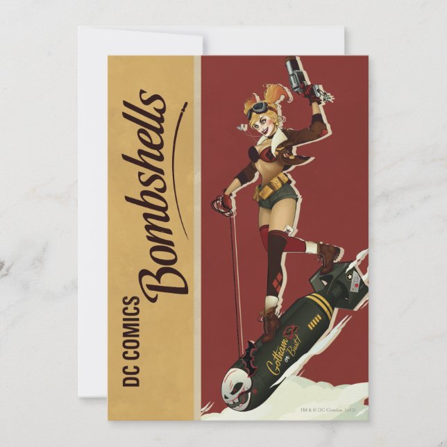 Harley Quinn Bombshells Pinup Inbjudningar (Framsida)