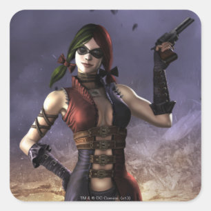 Harley Quinn Fyrkantigt Klistermärke