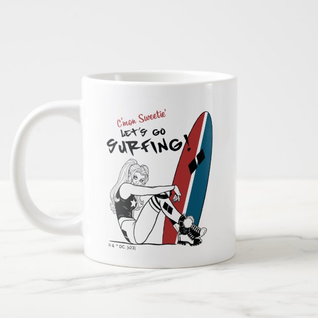 Harley Quinn - Låt oss Go Surfing Jumbo Mugg (Vänster)