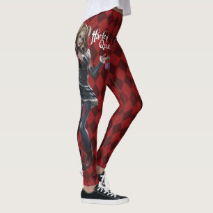 Harley Quinn med luddig tärning Leggings