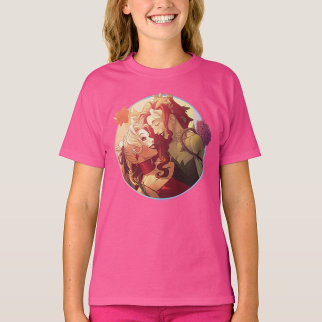 Harley Quinn & Poison Ivy Pride Tecknad Cover T Shirt (Framsida)