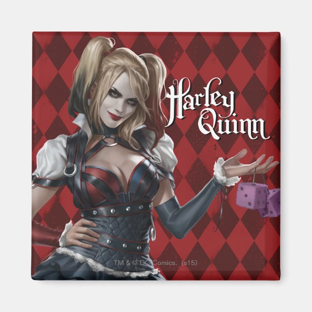 Harley Quinn with Fuzzy Dice Magnet (Framsidan)