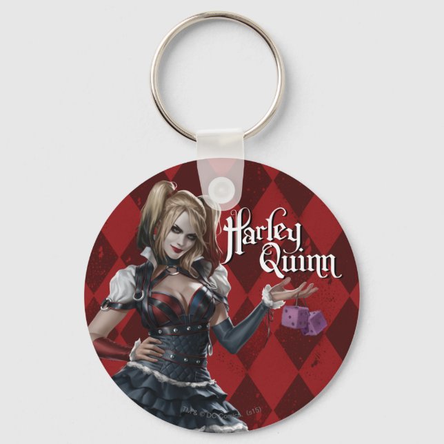 Harley Quinn with Fuzzy Dice Nyckelring (Framsida)