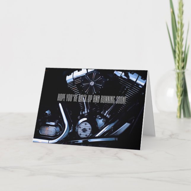 Harley Rider Road Rash Get well Soon Card Kort (Framsida)