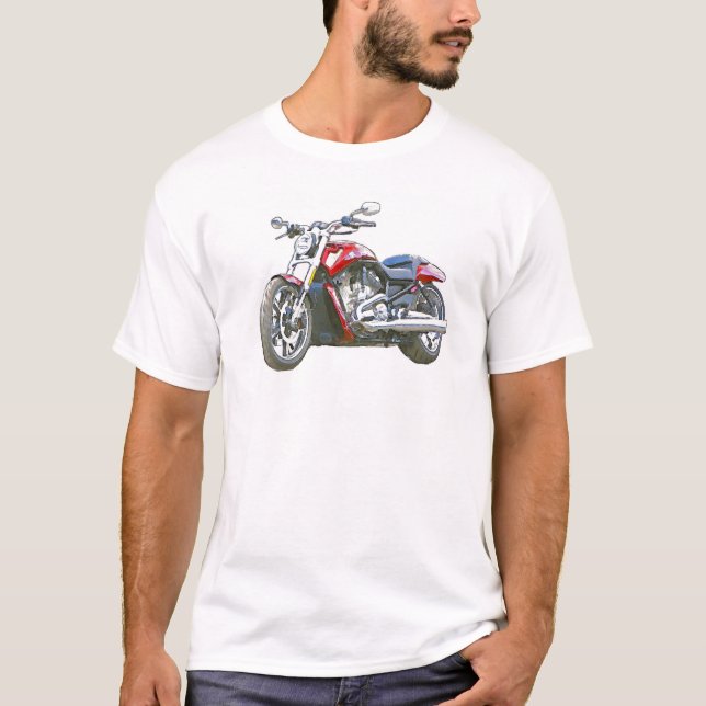 Harley VRSCF V Stång räcker målad konst borstar T-shirt (Framsida)